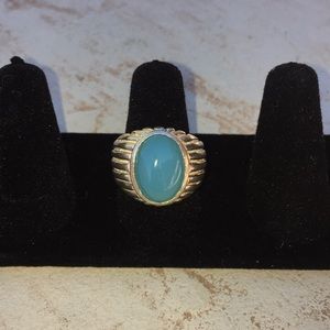 Sterling Silver & Blue Chalcedony ring sz 9 New